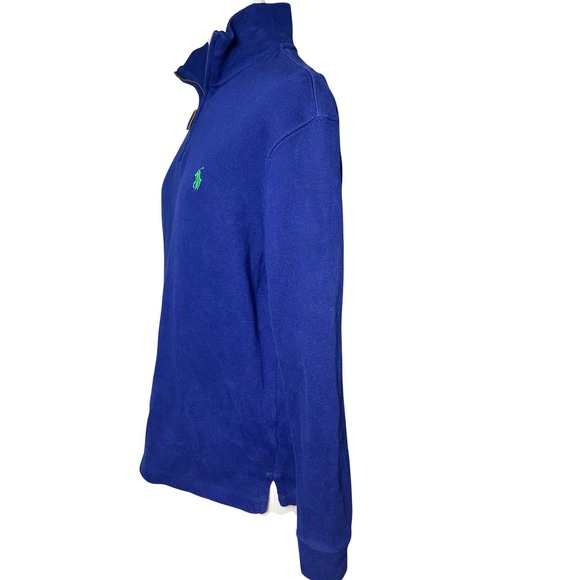 Classic Polo Quarter Zip Knit Blue Green Pony Ralph Lauren Mens Small - Picture 2 of 10